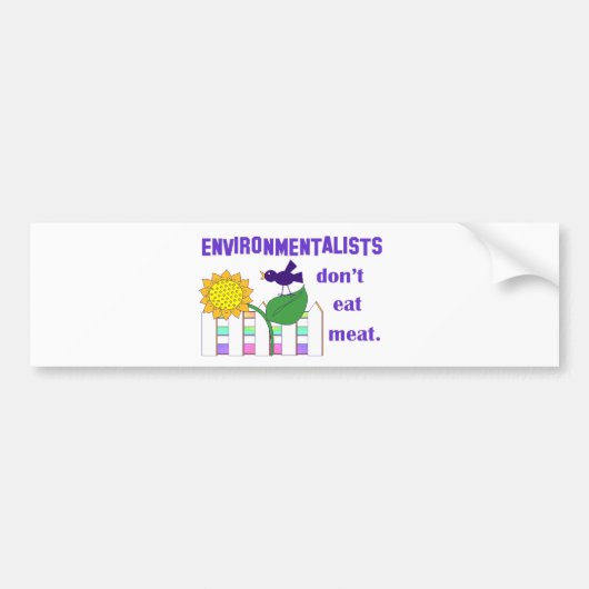 MILIEUBEWUSTE MENSEN EET GEEN VLEES BUMPERSTICKER (Voorkant)
