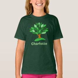 Milieubewustzijn. Boom met Bladeren. Voeg Naam toe T-shirt