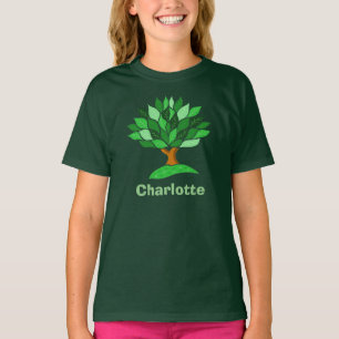 Milieubewustzijn. Boom met Bladeren. Voeg Naam toe T-shirt