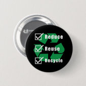 Milieubewustzijn Checklist Beperk Hergebruik Recyc Ronde Button 5,7 Cm (Voorkant /achterkant)