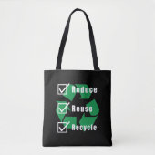 Milieubewustzijn Checklist Verminderen Hergebruike Tote Bag (Voorkant)