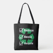 Milieubewustzijn Checklist Verminderen Hergebruike Tote Bag (Achterkant)
