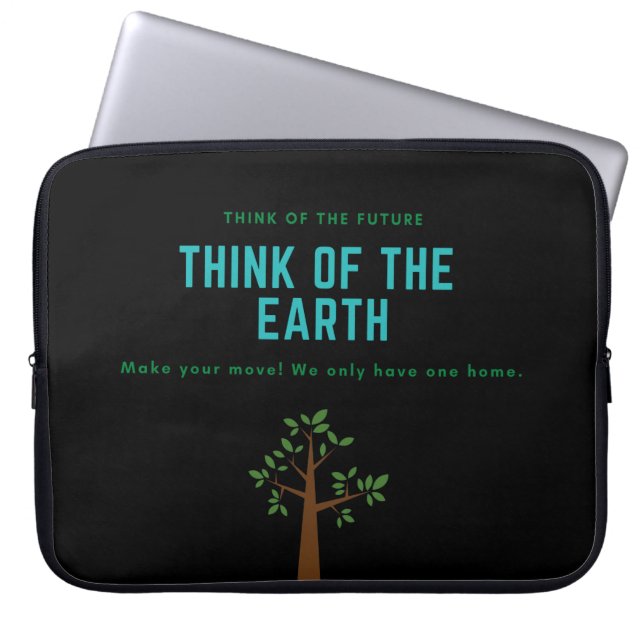 Milieubewustzijn stopt klimaatverandering laptop sleeve (Voorkant)
