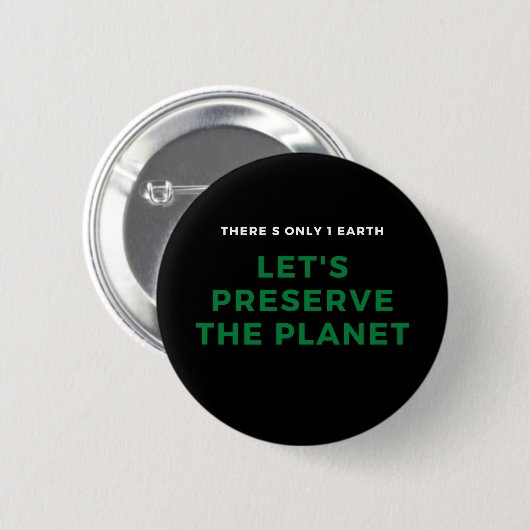 Milieubewustzijn stopt klimaatverandering ronde button 5,7 cm (Voorkant /achterkant)