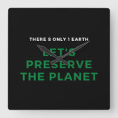 Milieubewustzijn stopt klimaatverandering vierkante klok (Voorkant)