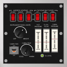 Milieucontrole en lichtpaneel voor ruimteshuttle