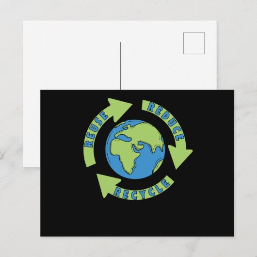 Milieudag - Verminderd hergebruik - Afvalbeheer Briefkaart (Voorkant / Achterkant)