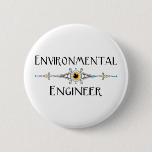 Milieuingenieur decoratieve lijn ronde button 5,7 cm