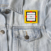 Milieuingenieur decoratieve lijn vierkante button 5,1 cm (In situ)