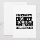 Milieuingenieur omdat wondermiddel in een badass feestdagenkaart (Voorkant / Achterkant)