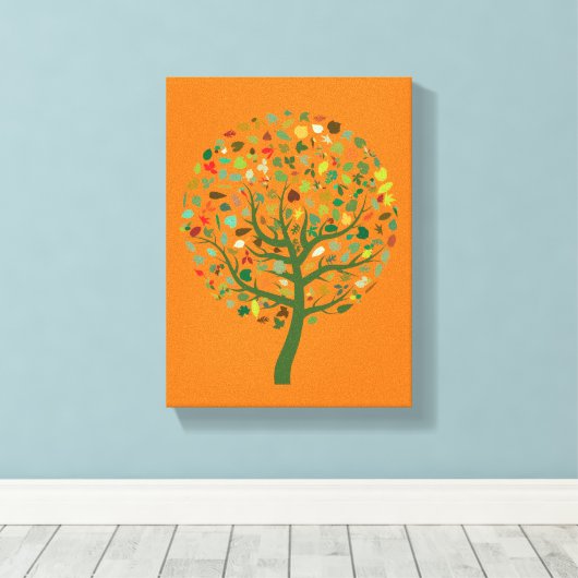 Milieuplaneet van de groenboom canvas afdruk (Insitu (Houten vloer))