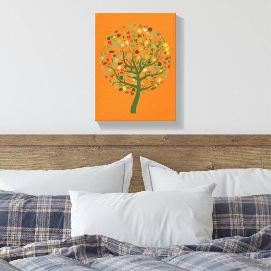 Milieuplaneet van de groenboom canvas afdruk (Insitu (Slaapkamer))