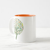 Milieuplaneet van de groenboom tweekleurige koffiemok (Voorkant links)