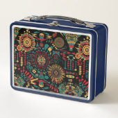 Milieuvriendelijk cyaan "Heritage-Inspired Pattern (Voorkant)