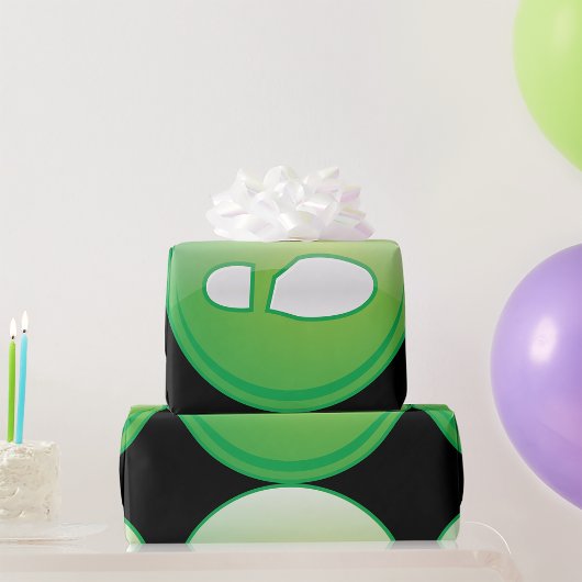 Milieuvriendelijk groen voetafdruk-icoon cadeaupapier