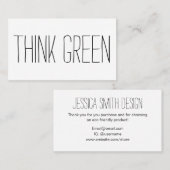 Milieuvriendelijk / milieuvriendelijk eenvoudig da visitekaartje (Voorkant / Achterkant)