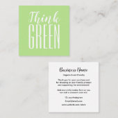 Milieuvriendelijk minimalistisch milieuvriendelijk vierkante visitekaartje (Voorkant / Achterkant)