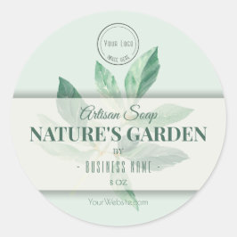 Milieuvriendelijk product zeep-etiket groen blad ronde sticker