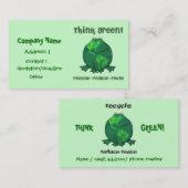 Milieuvriendelijk Recyclen kikker-Visitekaartje Visitekaartje (Voorkant / Achterkant)