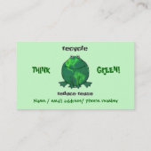 Milieuvriendelijk Recyclen kikker-Visitekaartje Visitekaartje (Achterkant)