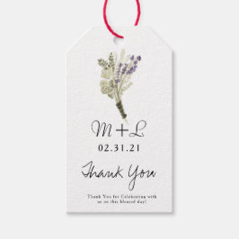 Milieuvriendelijk Trouwfeest Hand Waterverf Lavend Cadeaulabel