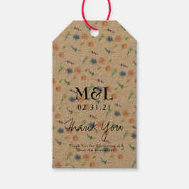 Milieuvriendelijk Trouwwaterverf Botanische Bloeme Cadeaulabel