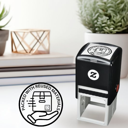 Milieuvriendelijk VERPAKT MET HERGEBRUIKTE MATERIA Zelfinktende Stempel