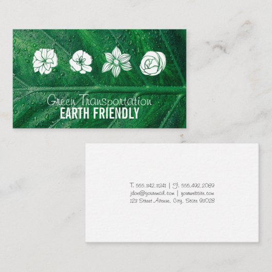 Milieuvriendelijk | vervoer | Liggend | buitenshui Visitekaartje (Voorkant / Achterkant)