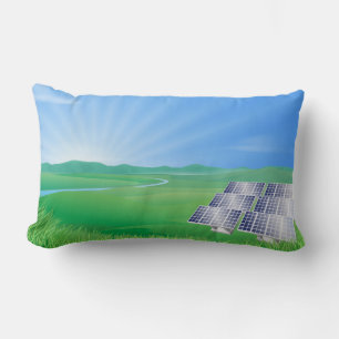 Milieuvriendelijk zonnepaneel landschap kussen