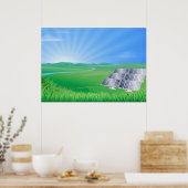 Milieuvriendelijk zonnepaneellandschap poster (Keuken)