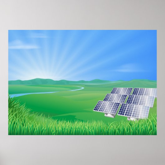 Milieuvriendelijk zonnepaneellandschap poster (Voorkant)