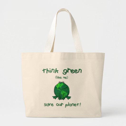 Milieuvriendelijke aarddag grote tote bag (Voorkant)