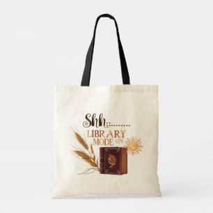 Milieuvriendelijke "Bibliotheekmodus Aan" Canvas B Tote Bag