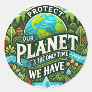 Milieuvriendelijke citaten typografie ronde sticker