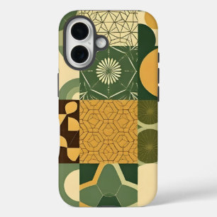 Milieuvriendelijke geometrische patronen iPhone 16 hoesje