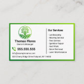 Milieuvriendelijke Green Gradient Landscaping Serv Visitekaartje (Achterkant)