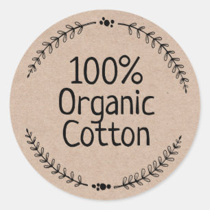Milieuvriendelijke Kraft 100% Katoen Ronde Sticker