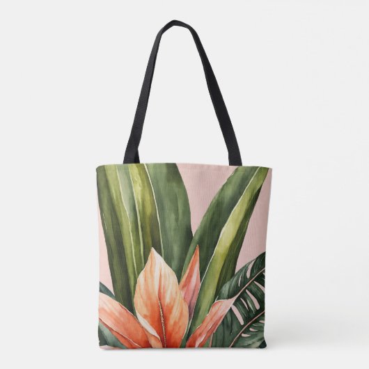 "Milieuvriendelijke natuurlijke bladprint Canvas t Tote Bag (Achterkant)