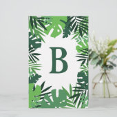 Milieuvriendelijke palmbladeren, monogram tropisch briefpapier (Staand voorkant)