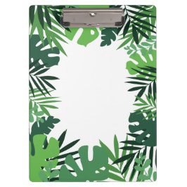 Milieuvriendelijke palmbladeren, monogram tropisch klembord