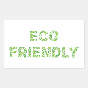 Milieuvriendelijke sticker. Ecologisch product. Gr Rechthoekige Sticker