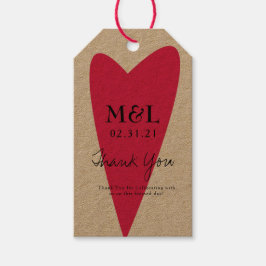 Milieuvriendelijke Trouw Bold Hart Cadeaulabel