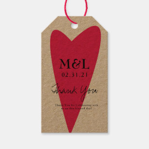 Milieuvriendelijke Trouw Bold Hart Cadeaulabel