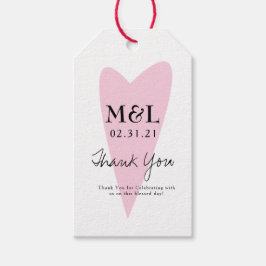 Milieuvriendelijke Trouw Bold Roze Hart Cadeaulabel