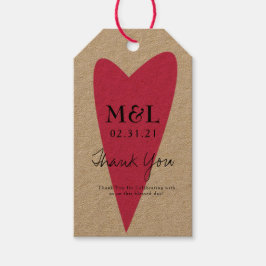 Milieuvriendelijke Trouw Bold Roze Hart Cadeaulabel