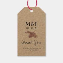 Milieuvriendelijke Trouw Waterverf Botanisch blad  Cadeaulabel