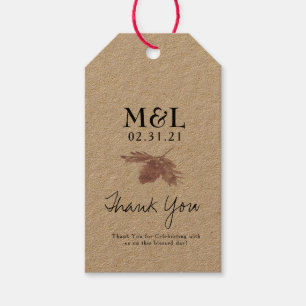 Milieuvriendelijke Trouw Waterverf Botanisch blad Cadeaulabel