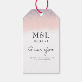 Milieuvriendelijke Trouwfeest Ombre Glitter Paars  Cadeaulabel