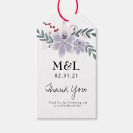 Milieuvriendelijke Trouwpaarse Lelies Ombre Bloeme Cadeaulabel