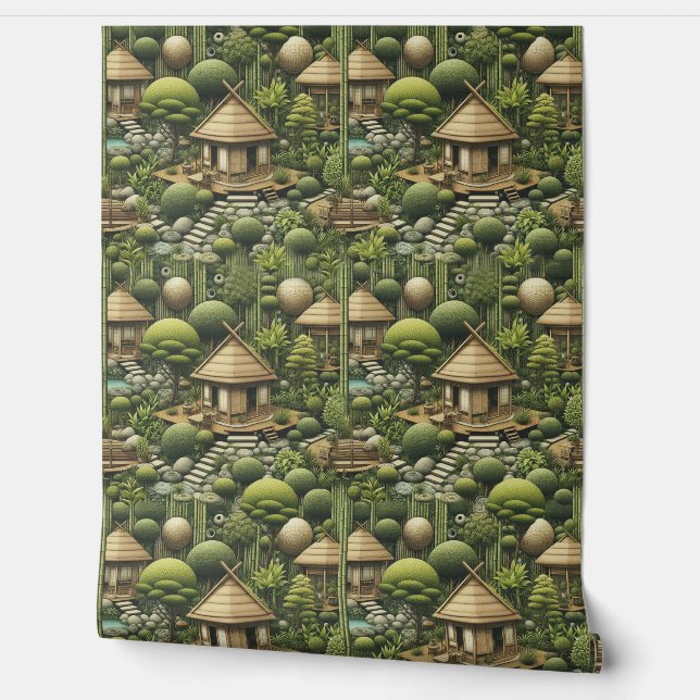 Milieuvriendelijke tuinen en gebouwen in Harmony Behang (Afrollen)